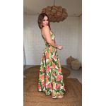Vestido Longo Anturio Corrido Estampado