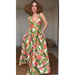 Vestido Longo Anturio Corrido Estampado