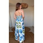 Vestido Longo Reto Concha Litoral Estampado