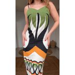 Vestido Cutwork Floresta De Onda Estampado