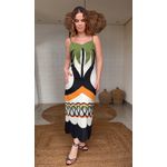 Vestido Cutwork Floresta De Onda Estampado