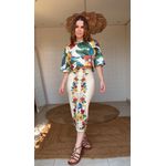 Saia Midi Reta Tropicalzinho Estampado