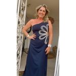 Vestido Longo Sabrina Azul Marinho