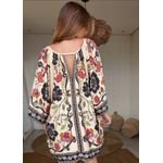 Vestido Curto Mg Flor De Fita Estampado