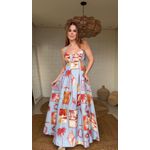 Vestido Longo Selo Tropical Estampado