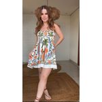 Vestido Curto Tina Laranja Estampado
