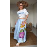 Saia Floralice Azul Estampado