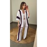 Conjunto Calça Crochê Listrado Off White