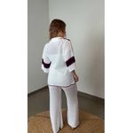 Conjunto Calça Crochê Listrado Off White