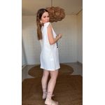 Vestido Curto Engranado Off White Estampado