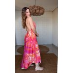 Vestido Frente Única Lirio Tropical Estampado