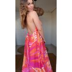 Vestido Frente Única Lirio Tropical Estampado