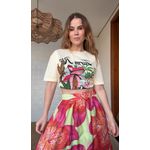Tshirt Media Mangará Rio Bege Estampado