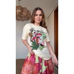 Tshirt Media Mangará Rio Bege Estampado