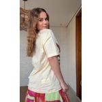 Tshirt Media Mangará Rio Bege Estampado