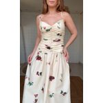Vestido Cropped Coquetel Tropical Estampado