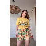 Tshirt Média Brasileirinho Amarelo Estampado