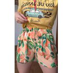 Short Pera Chic Laranja Estampado