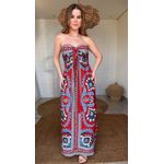 Vestido Longo Lenço Naútico Estampado