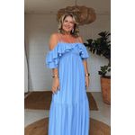 Vestido Longo Laura Chiclé Azul