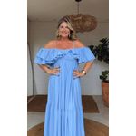 Vestido Longo Laura Chiclé Azul