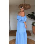Vestido Longo Laura Chiclé Azul
