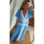 Vestido Longo Lisbela Chiclé Azul