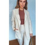 Blazer Risca De Giz Juju Chiclé Bege 