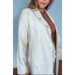 Blazer Risca De Giz Juju Chiclé Bege 