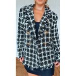 Casaco Tweed Xadrez Preto