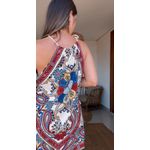 Vestido Curto Lenço Borboleta Retro Estampado