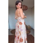 Vestido Longo Alça Tapeçaria Tropical Estampado