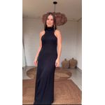 Vestido Rib Gola Alta Preto
