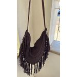Bolsa Crochê Franja Marrom