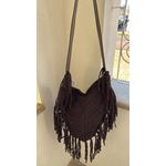 Bolsa Crochê Franja Marrom