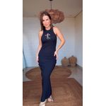 Vestido Cropped Rib Preto