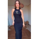 Vestido Cropped Rib Preto