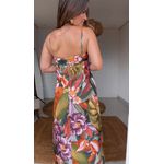 Vestido Cropped Alça Folhagem De Inverno Estampado