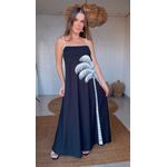 Vestido Cropped Bordado Coqueiral Estampado