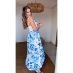 Vestido Cropped Alça Chita Porcelana Estampado