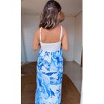 Vestido Cropped Alça Chita Porcelana Estampado
