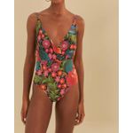 Maiô Transpassado Bordadeira Estampado