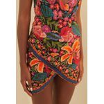 Saia Curta Bordadeira Estampado