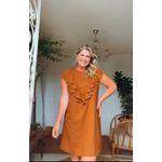 Vestido Vilma Chiclé Marrom