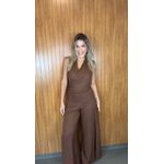 Conjunto Top E Calça Joanna Marrom