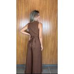 Conjunto Top E Calça Joanna Marrom