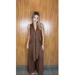 Conjunto Top E Calça Joanna Marrom