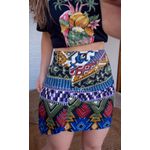 Saia Gráfico De Cor Estampado