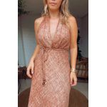 Vestido Frente Única Aruba Chiclé Marrom