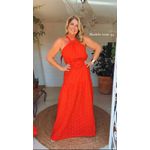 Vestido Laise Flor Chiclé Vermelha